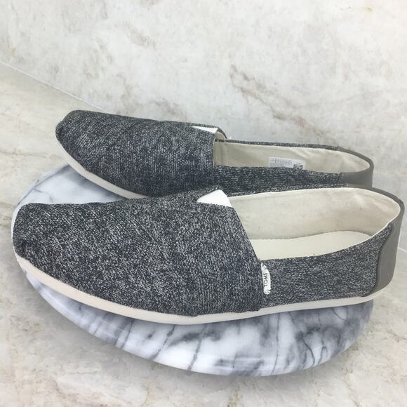 TOMS Vegan Gray Canvas Flats Women's Size 11 - Picture 15 of 16